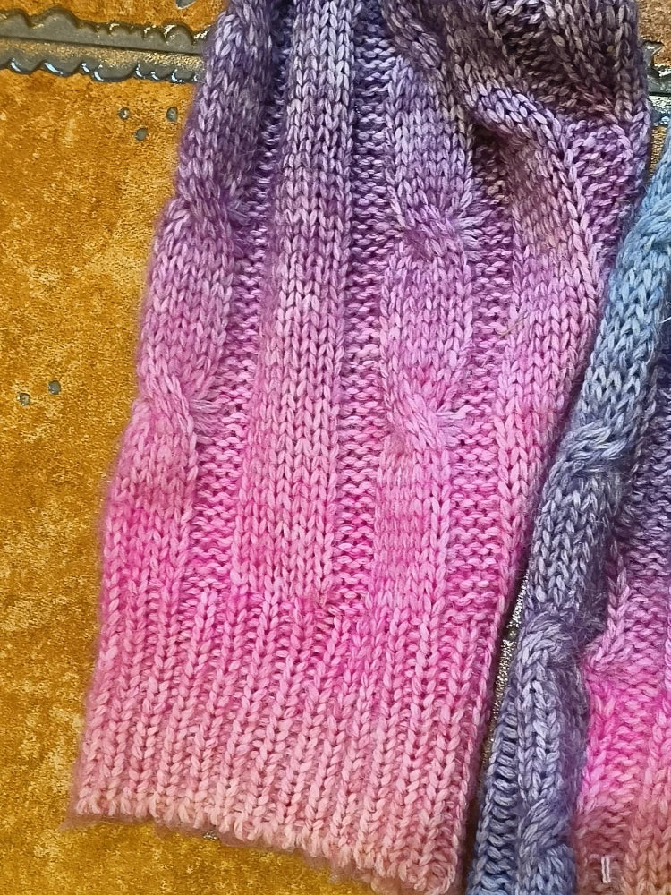 Cárdigan Degradado Arcoiris — Corte Abierto Largo