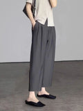 Pantalón Tobillero de Vestir — Tiro Alto con Bolsillos