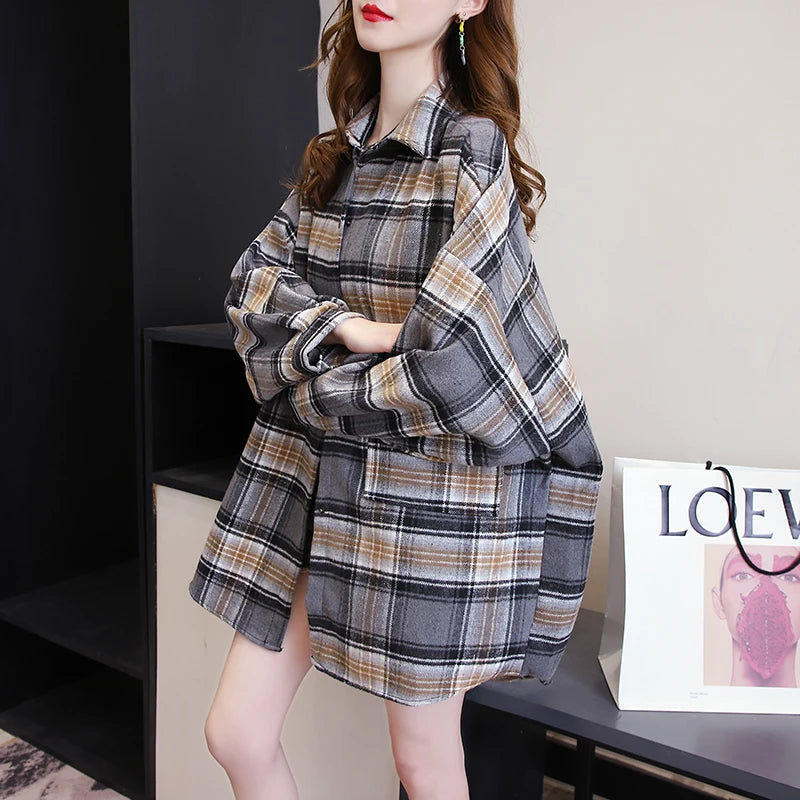 Camisa Oversize a Cuadros — Estilo Grunge