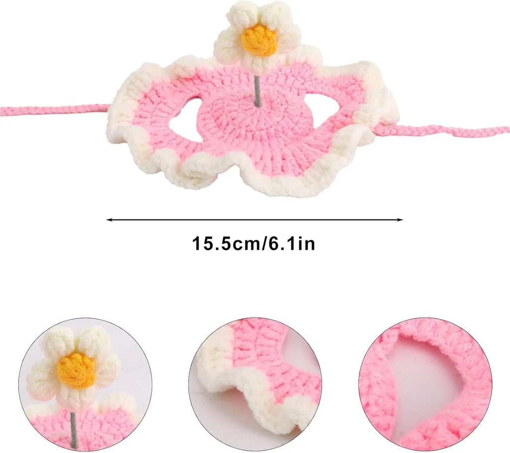 Gorro Tejido Flor para Mascota