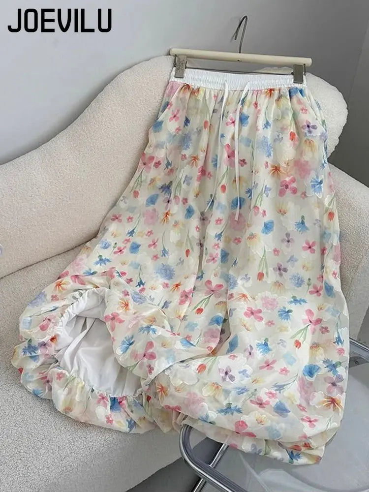Pantalón Palazzo Floral — Tiro Alto Estilo Boho Francés