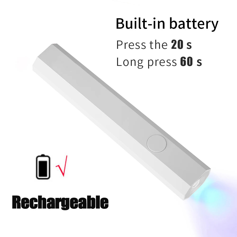 Lámpara UV LED Portátil para Uñas — Secado Rápido