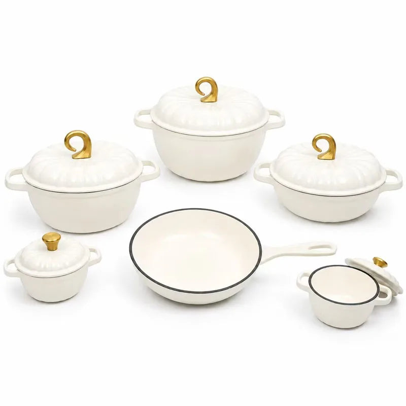 Set de Ollas de Hierro Fundido Calabaza