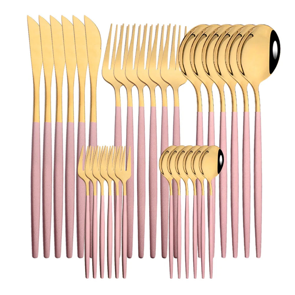 Set de Cubiertos x30 Rosa