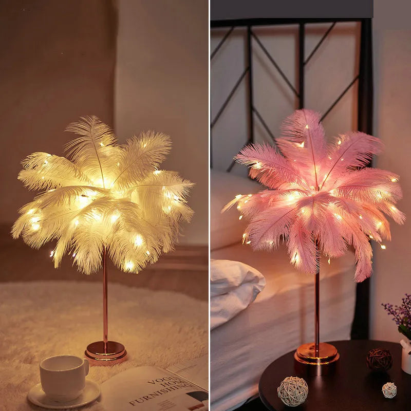 Lámpara de Noche Plumas LED