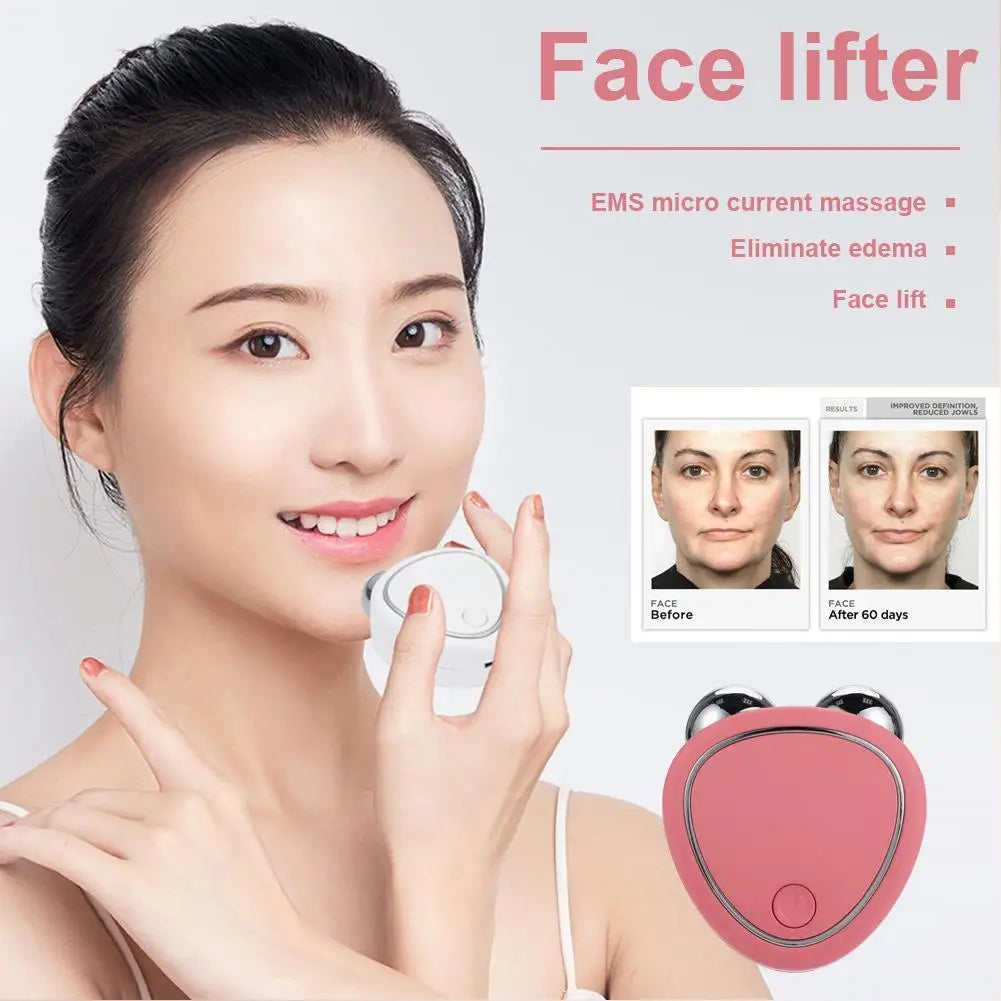 Masajeador Facial EMS con Rodillo — Efecto Lifting