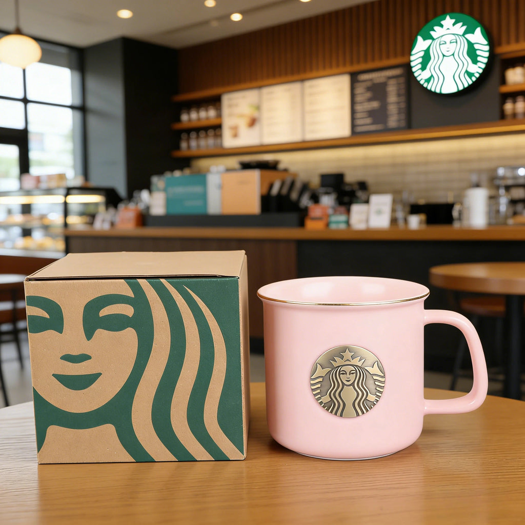 Taza Starbucks Sirena Esmaltada Rosa