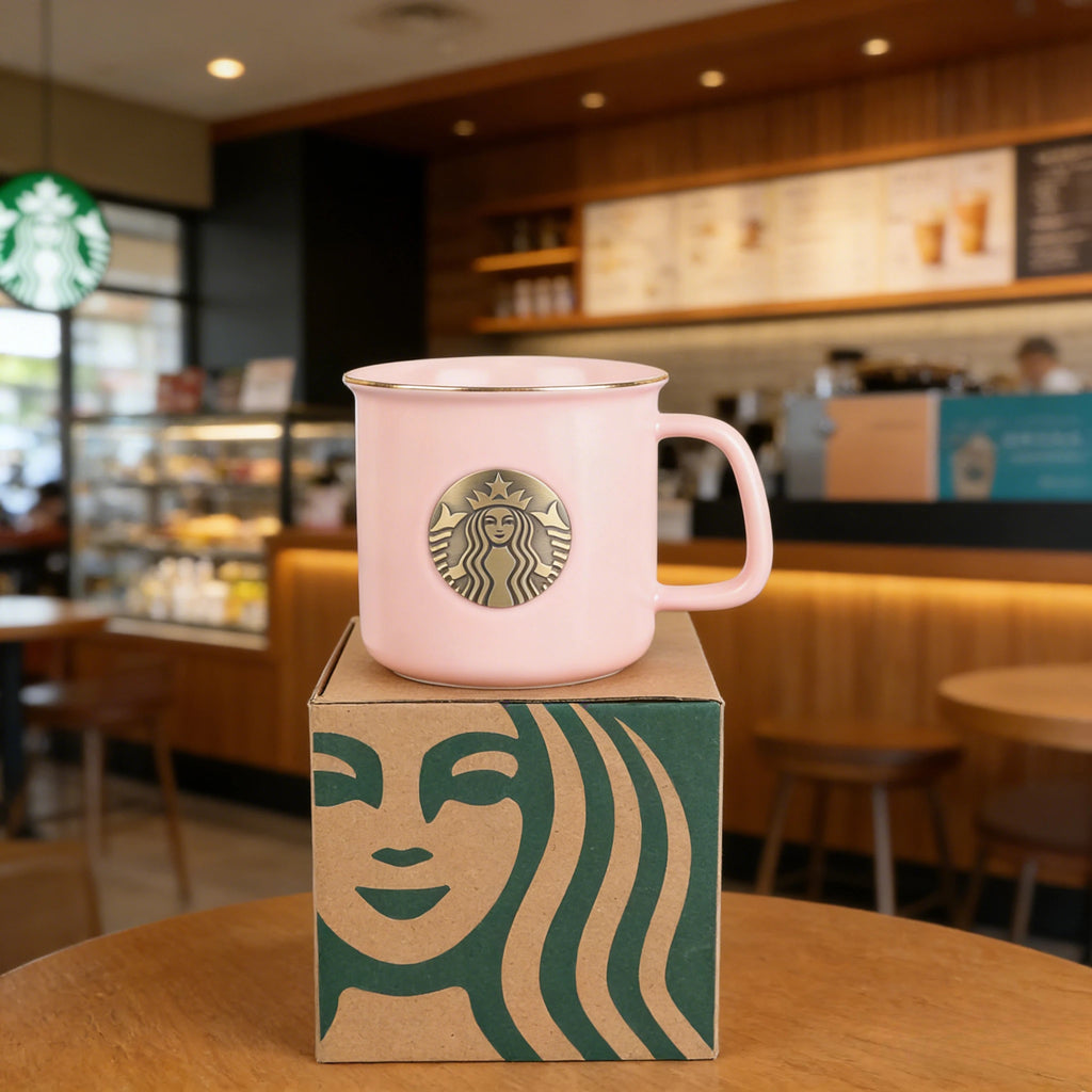 Taza Starbucks Sirena Esmaltada Rosa