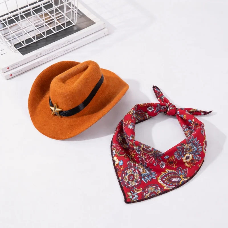 Sombrero Vaquero con Pañuelo para Mascota