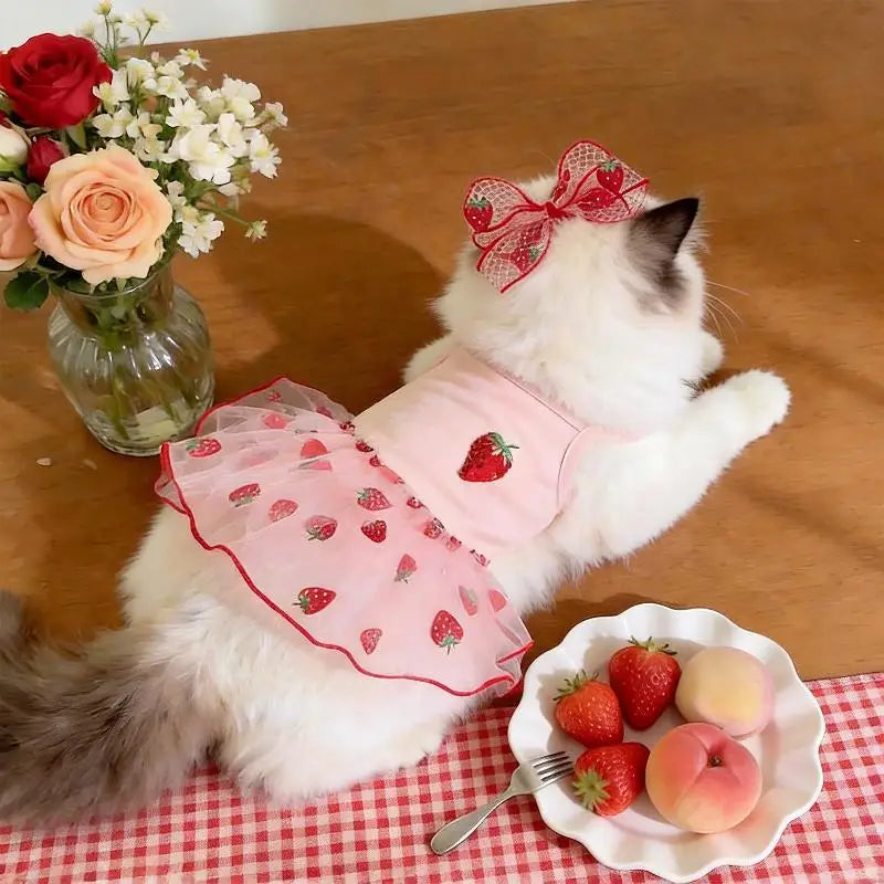 Vestido Fresa para Mascota