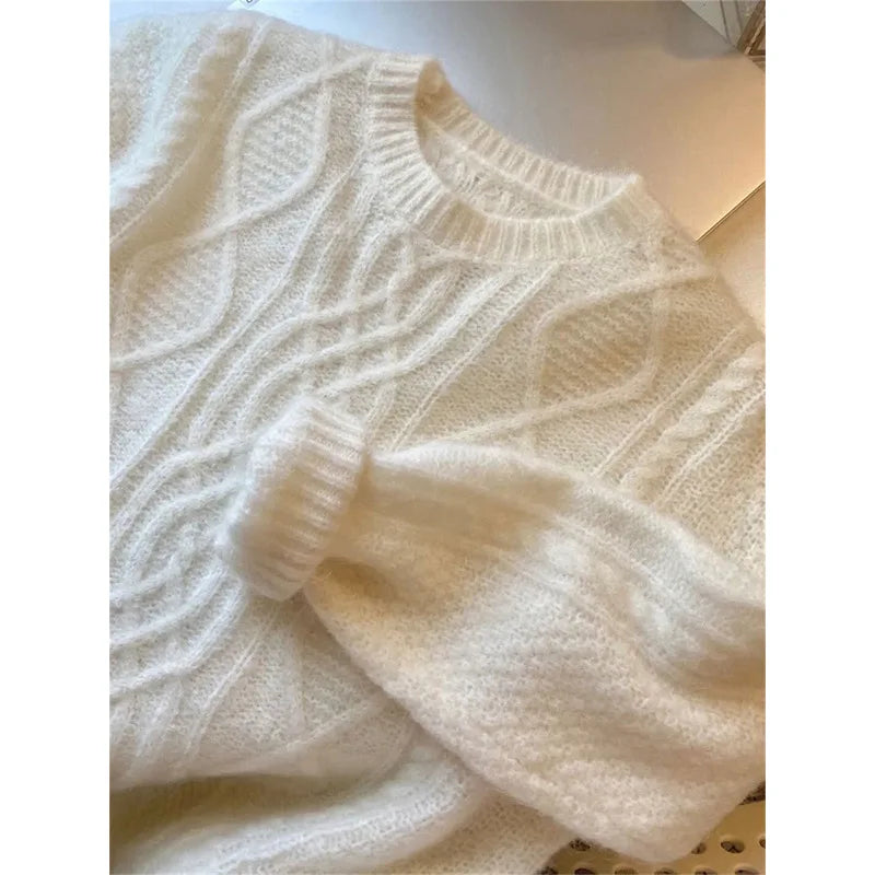 Sweater Vintage Cuello Redondo — Corte Holgado Casual