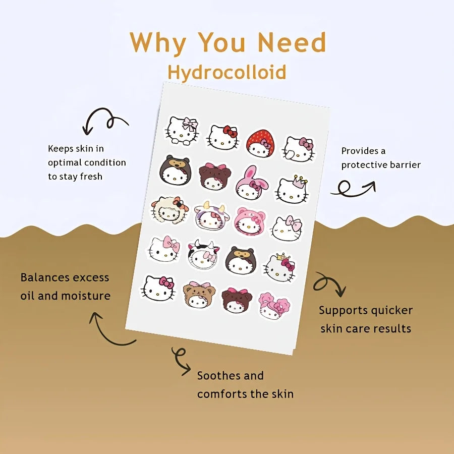 Parches Hidrocoloide Hello Kitty para Acné — 60 Unidades