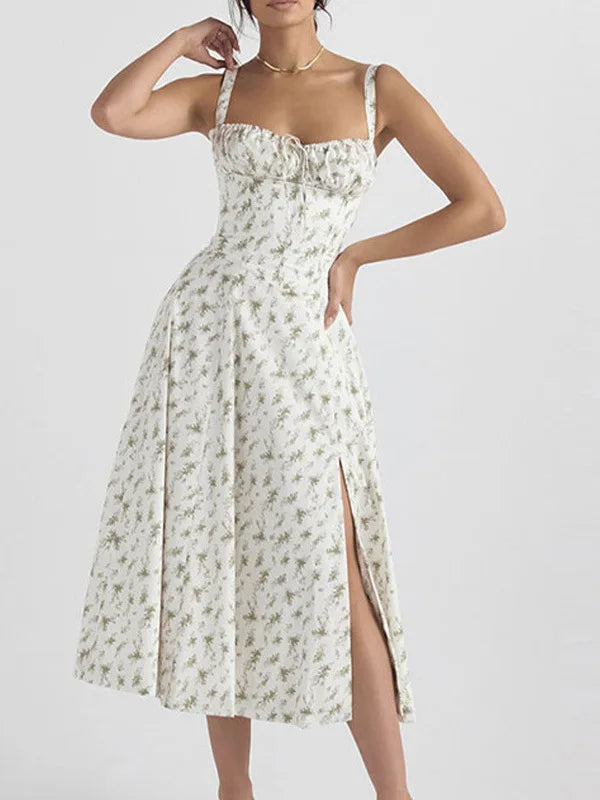 Vestido Midi Manga Globo — Estilo Casual Chic