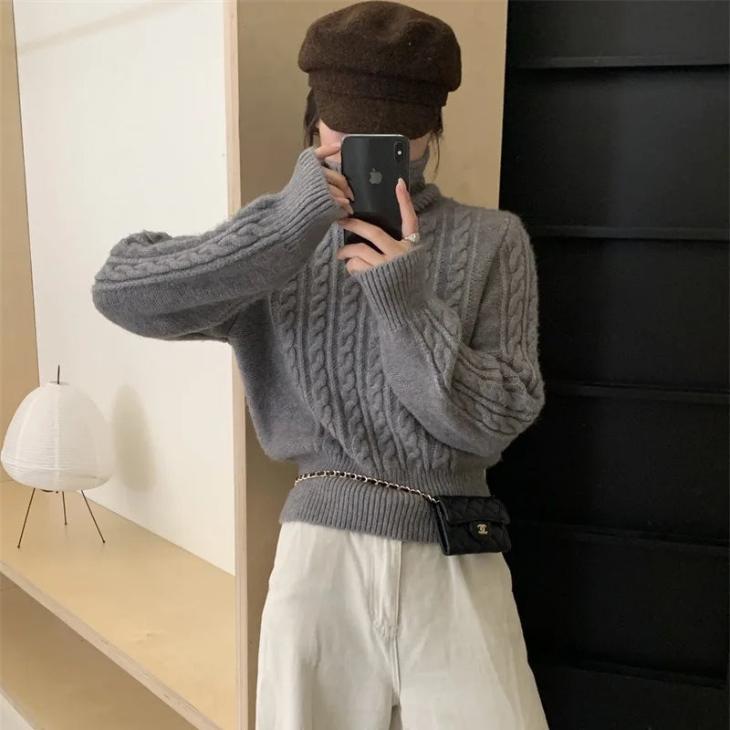 Sweater Cuello Alto Grueso — Estilo Vintage Streetwear