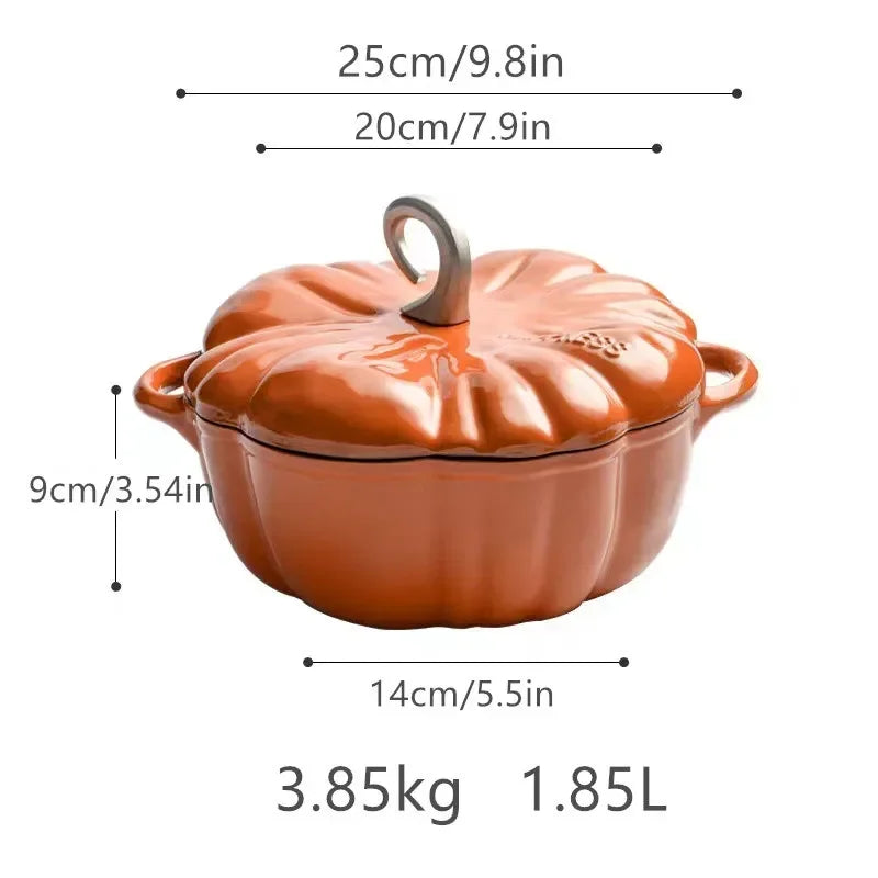 Olla Esmaltada Diseño Calabaza